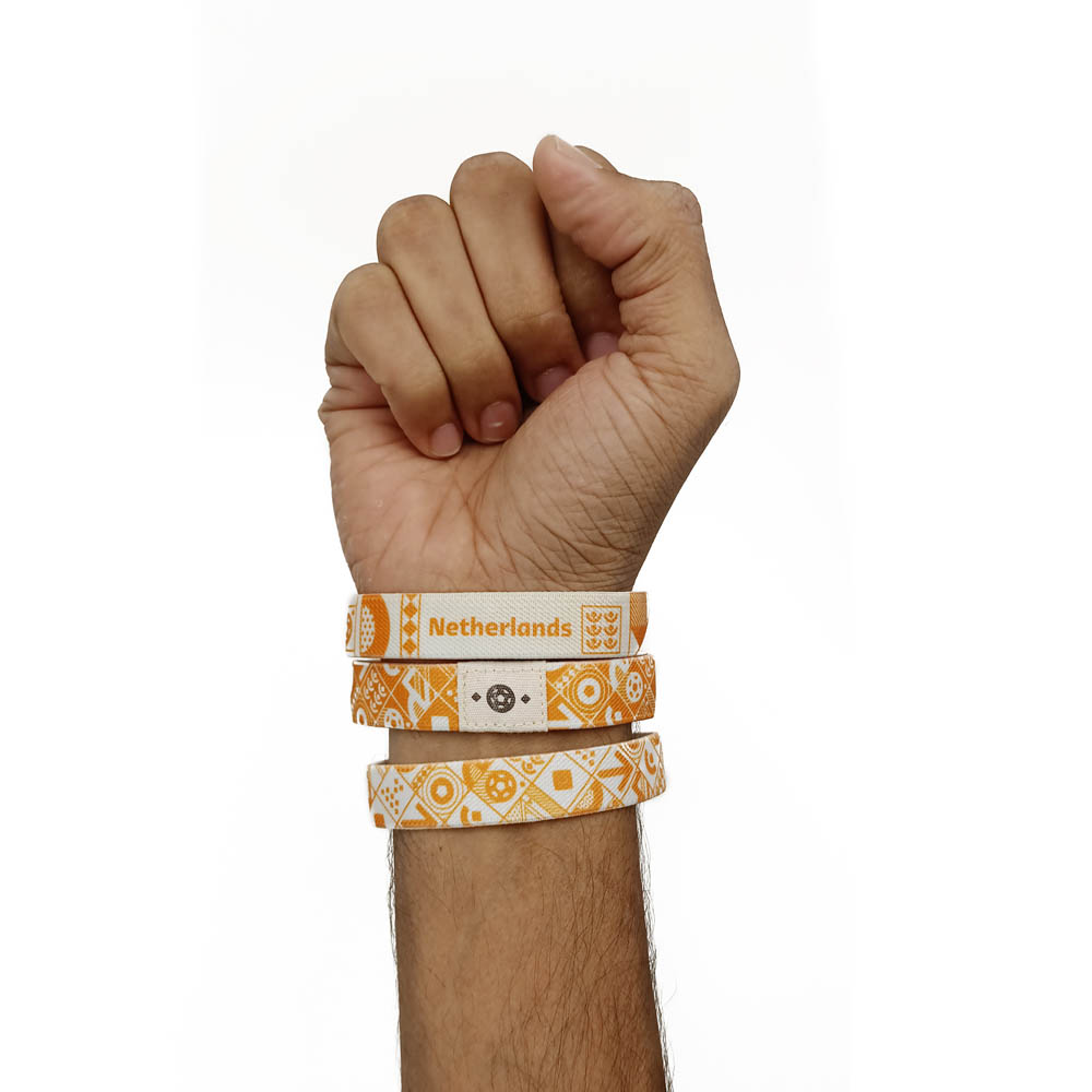 Fifa World Cup - Fabric Fashionable Qatar 2022 World Cup Doodlz Nylon Bracelet - Netherlands