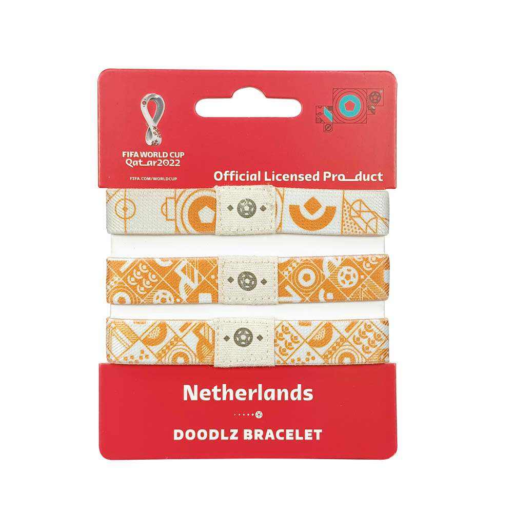 Fifa World Cup - Fabric Fashionable Qatar 2022 World Cup Doodlz Nylon Bracelet - Netherlands