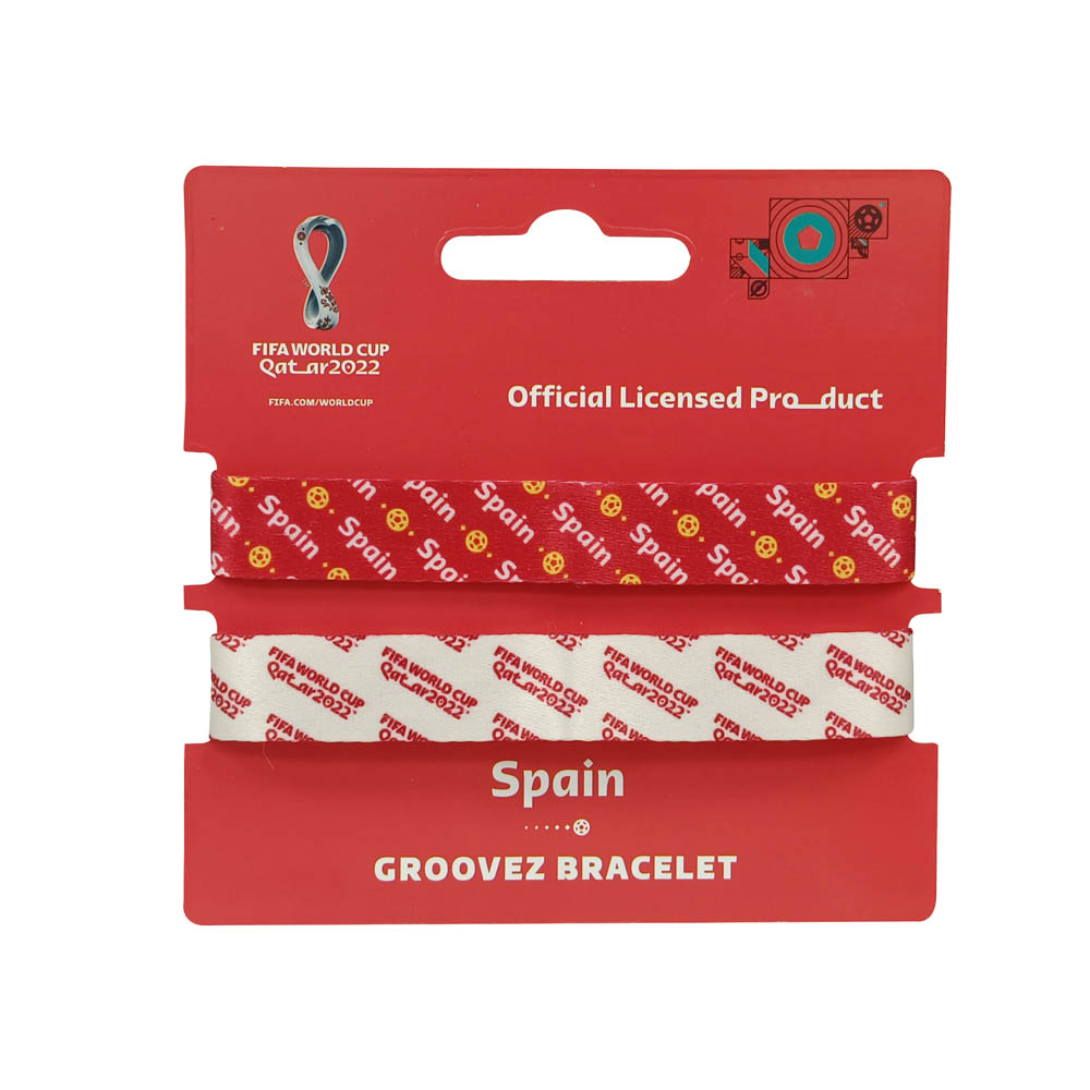 Fifa World Cup - Fabric Fashionable Qatar 2022 World Cup Nylon Wrist Band - Spain