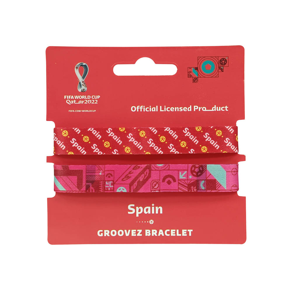 Fifa World Cup - Fabric Fashionable Qatar 2022 World Cup Nylon Wrist Band - Spain