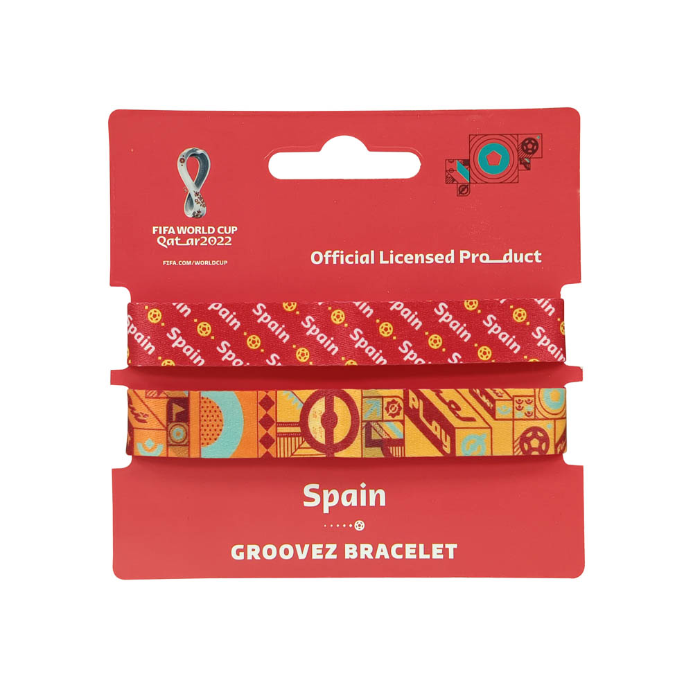 Fifa World Cup - Fabric Fashionable Qatar 2022 World Cup Nylon Wrist Band - Spain