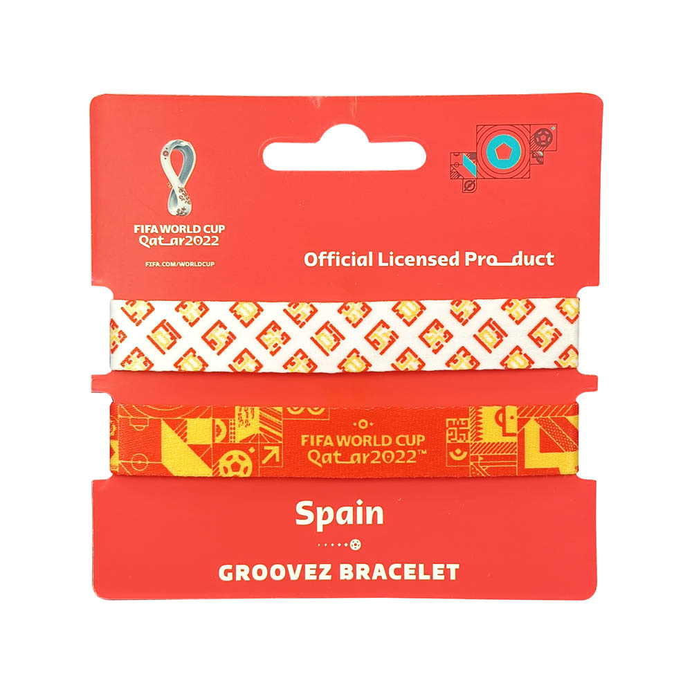 Fifa World Cup - Fabric Fashionable Qatar 2022 World Cup Nylon Wrist Band - Spain
