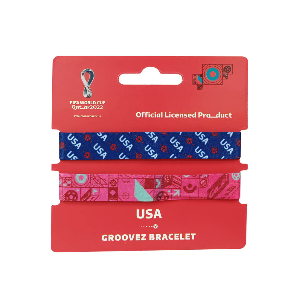 Fifa World Cup - Fabric Fashionable Qatar 2022 World Cup Nylon Wrist Band - USA