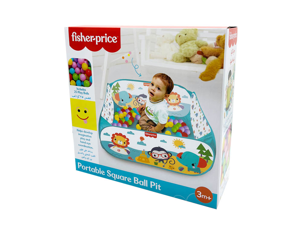 Fisher Price - Portable Square Ball Pit With 25 Playballs