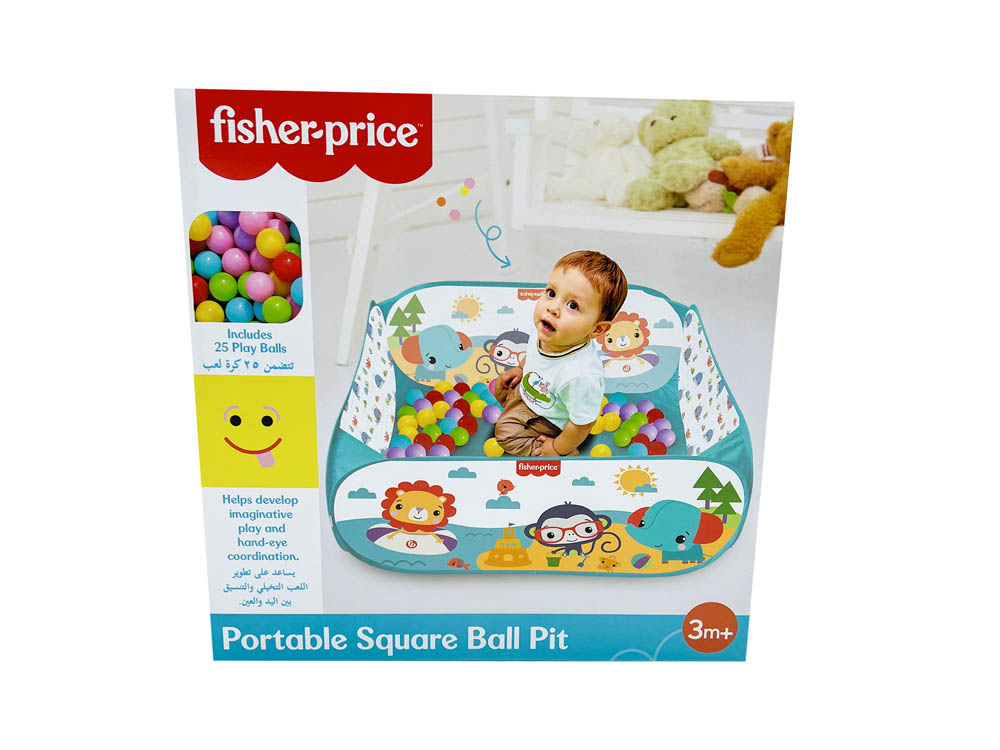Fisher Price - Portable Square Ball Pit With 25 Playballs
