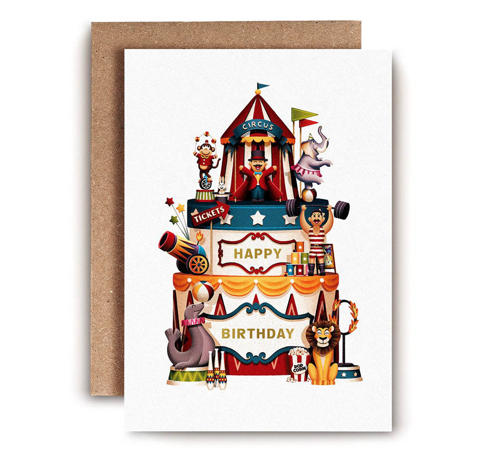 Folio Cards - Circus Cake Card