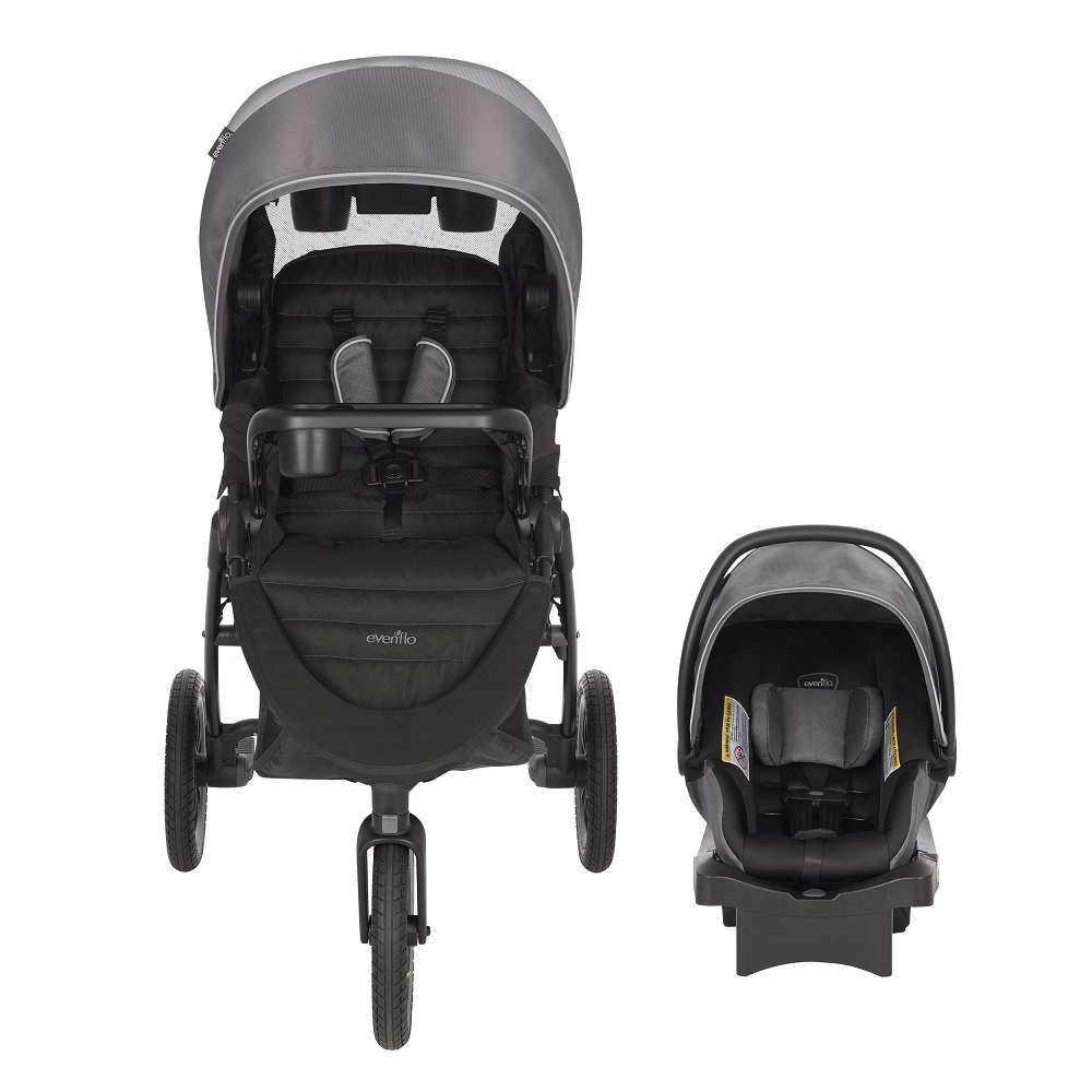 Evenflo Folio3 Jog Stroll Travel system with LiteMax Infant Car Seat 0m 5y Babystore.ae