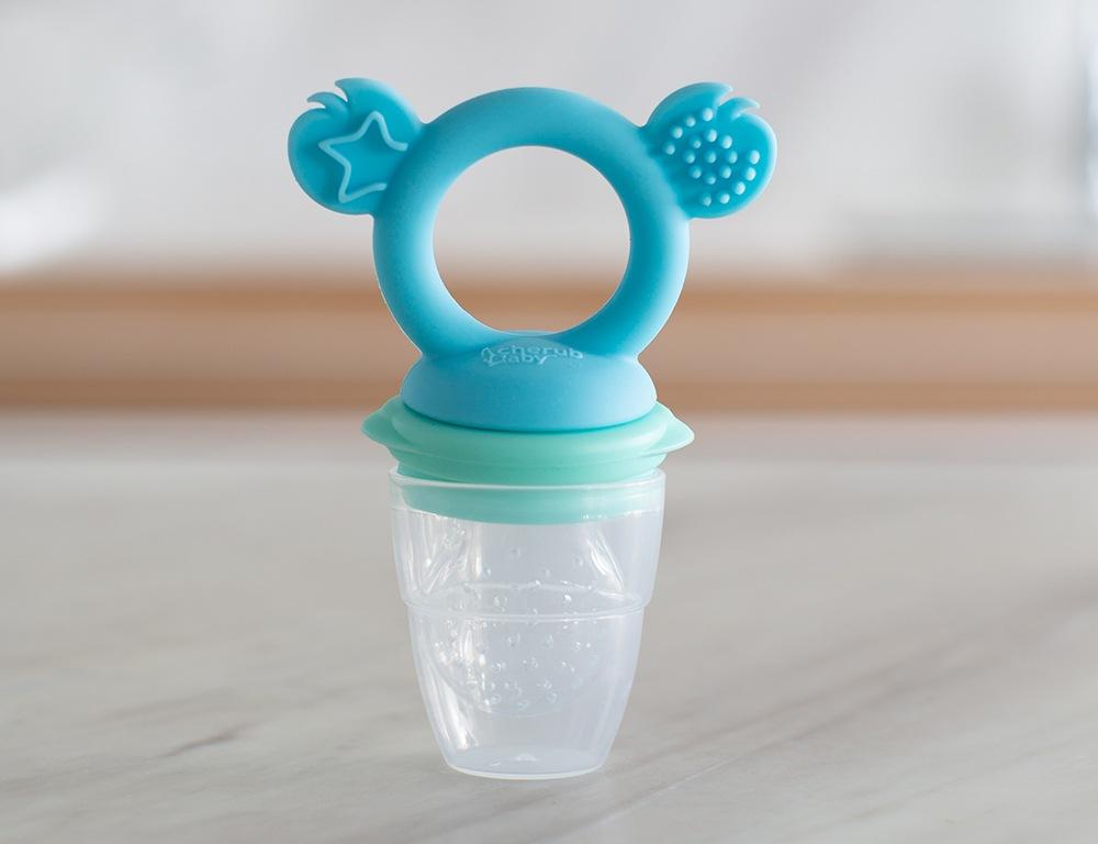 Cherub Baby - Silicone Fresh Food Feeder + Teether Green/Blue