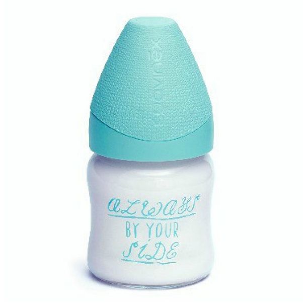 Suavinex - Glass Wide Neck Feeding Bottle 120ml W/Anatomical Teat Size1S 0-6m 1pc