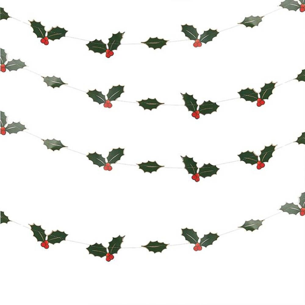 Ginger ray - Foiled Holly Leaves Garland