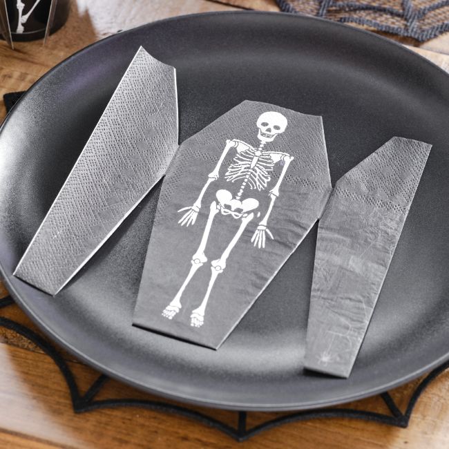 Ginger Ray - Fold Out Skeleton Coffin Napkin