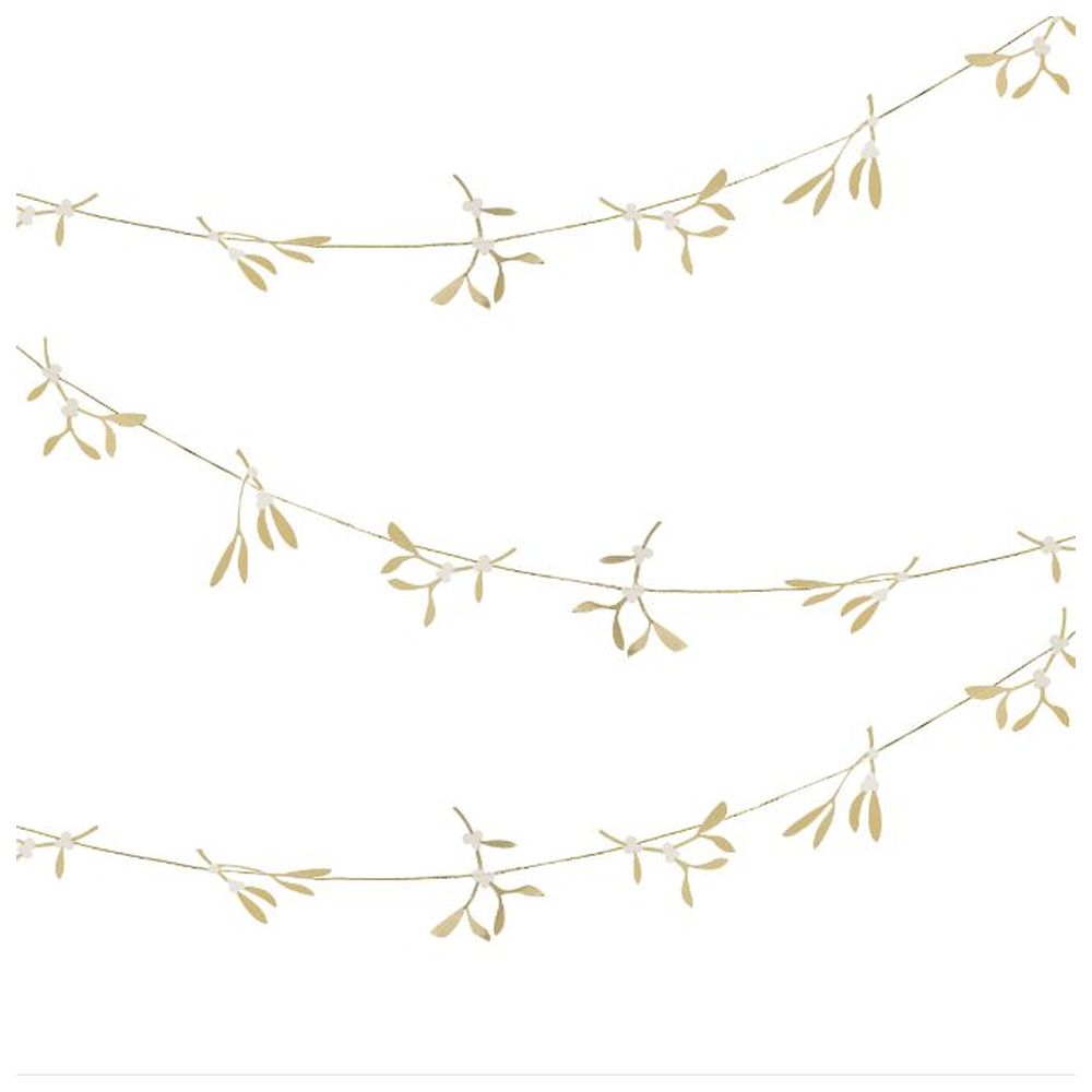 Ginger Ray - Gold Foiled Mistletoe Garland
