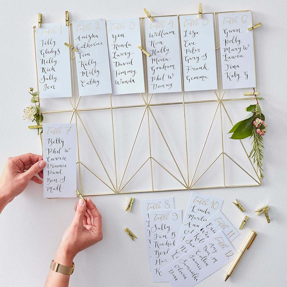 Ginger Ray - Gold Wedding Table Plan Kit