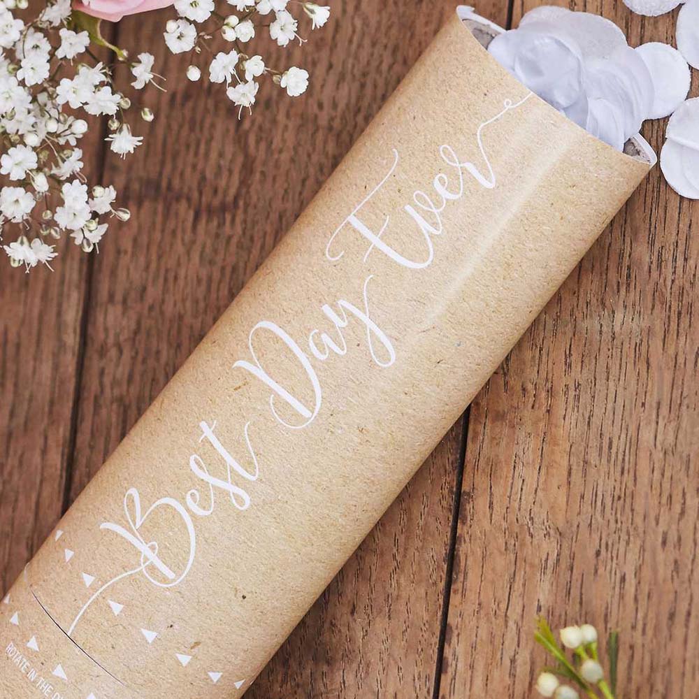 Ginger Ray - Kraft White Biodegradable Confetti Cannon