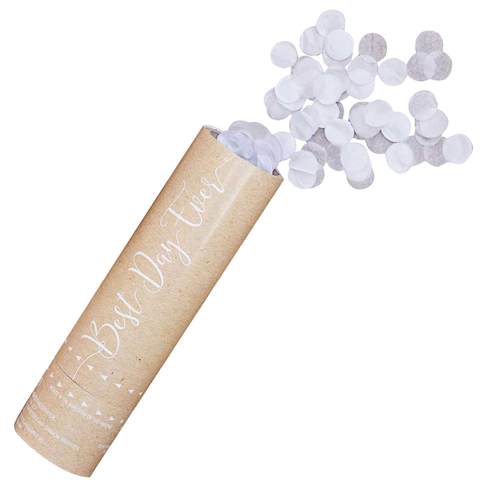 Ginger Ray - Kraft White Biodegradable Confetti Cannon