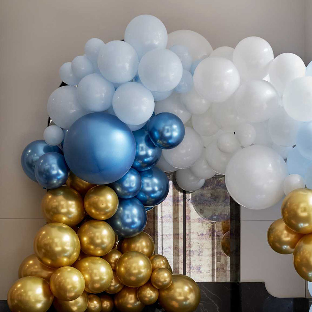Ginger Ray - Luxe Blue and Gold Balloon Arch Kit