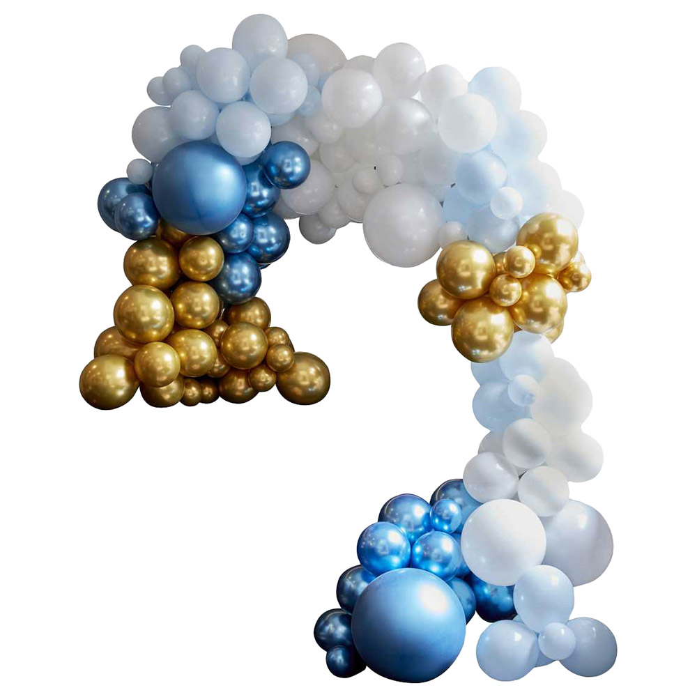 Ginger Ray - Luxe Blue and Gold Balloon Arch Kit