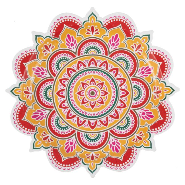 Ginger Ray - Multicoloured Patterned Paper Plates