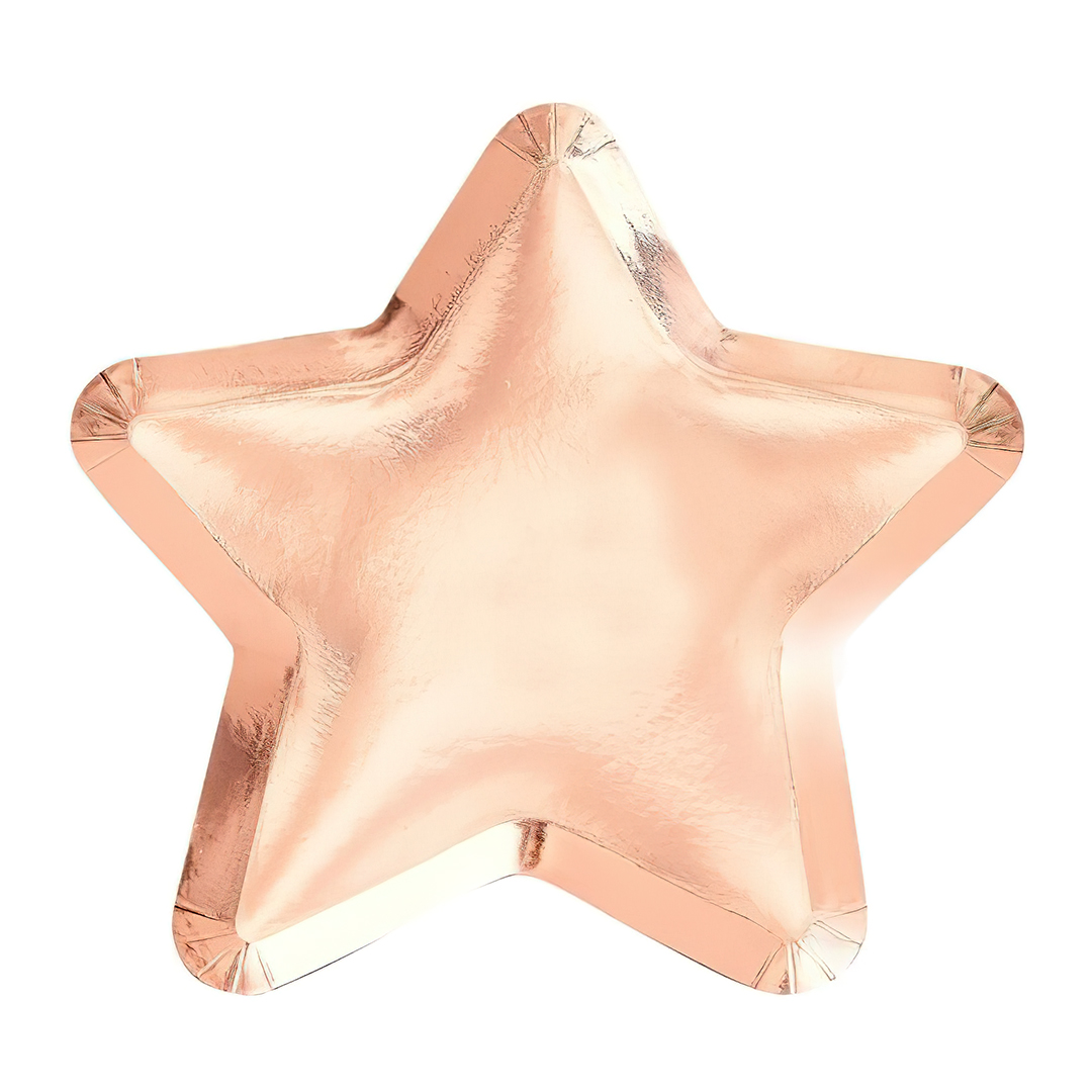 Ginger Ray - Rose Gold Star Paper Plates