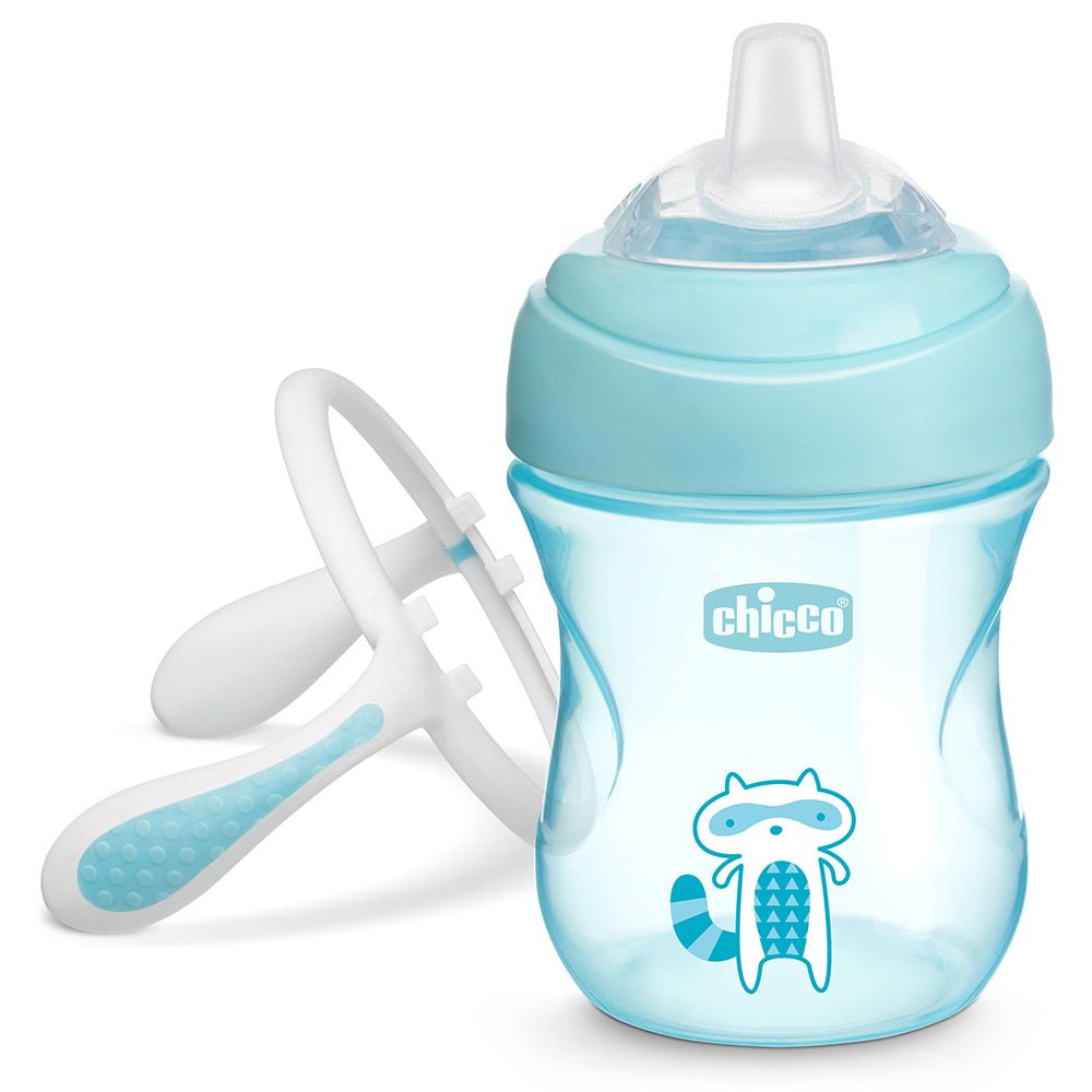Chicco - Soft Silicone Spout, Spill Free Transition Cup 4m+ 200ml - Light Blue