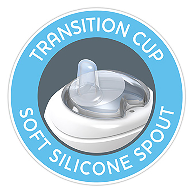 Chicco - Soft Silicone Spout, Spill Free Transition Cup 4m+ 200ml - Light Blue