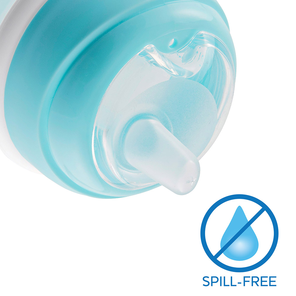 Chicco - Soft Silicone Spout, Spill Free Transition Cup 4m+ 200ml - Light Blue