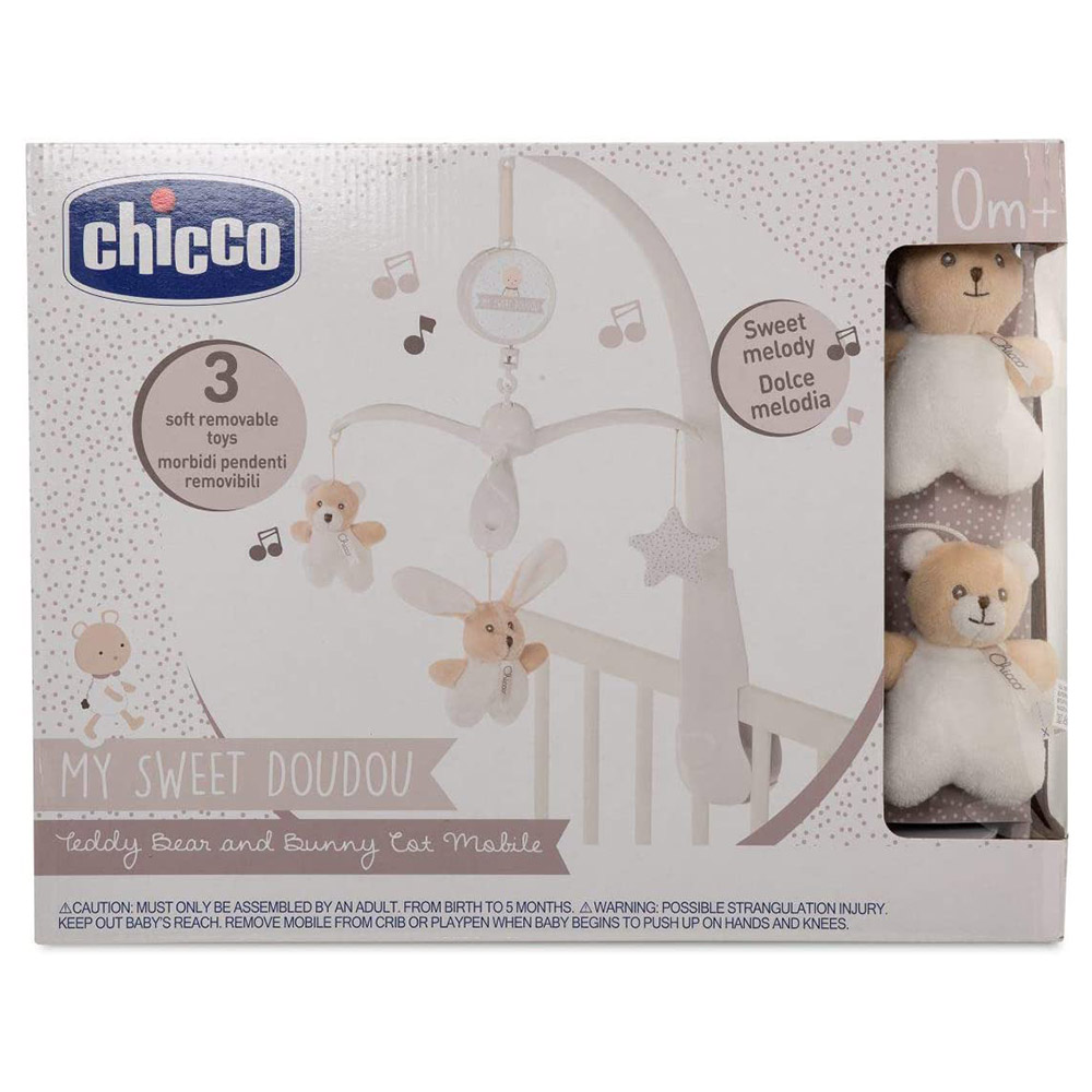 Chicco - My Sweet Dou Dou Teddy Bear & Bunny Cot Mobile 0m+