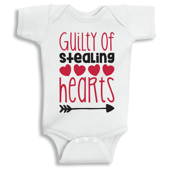 Twinkle Hands Guilty of stealing hearts Baby Onesie, Bodysuit, Romper