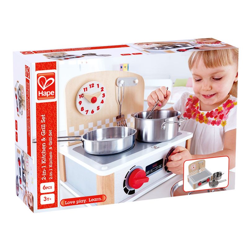 Hape 2-In-1 Kitchen & Grill Set - Role Play Toys