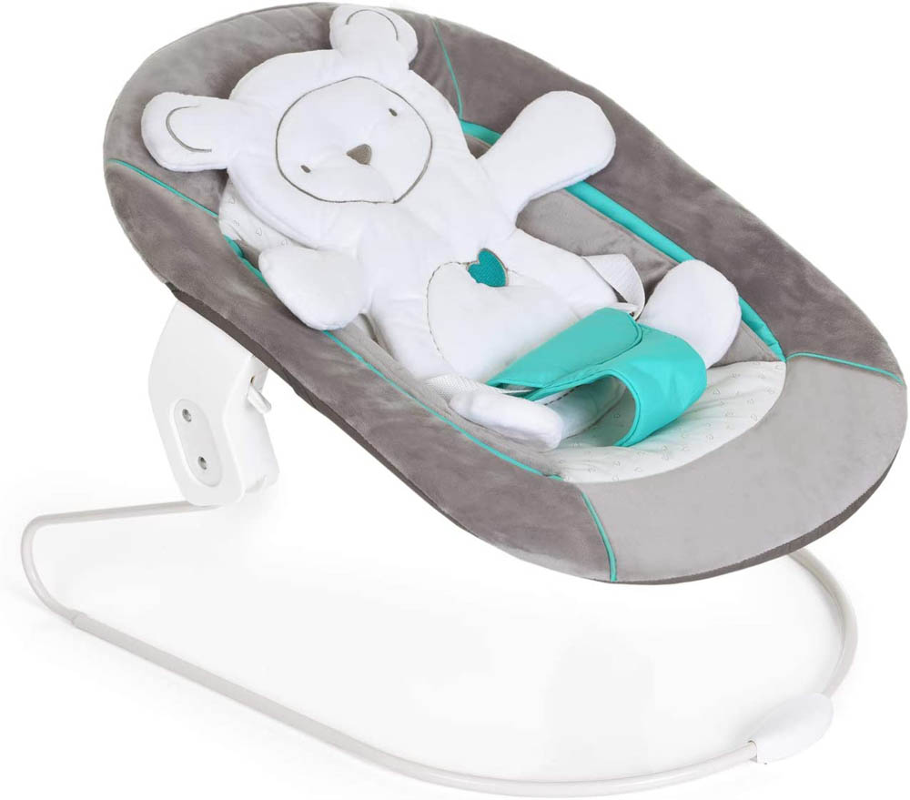 Hauck - Alpha+ Wooden High Chair & 2 in 1 Bouncer - Bear Hearts Grey