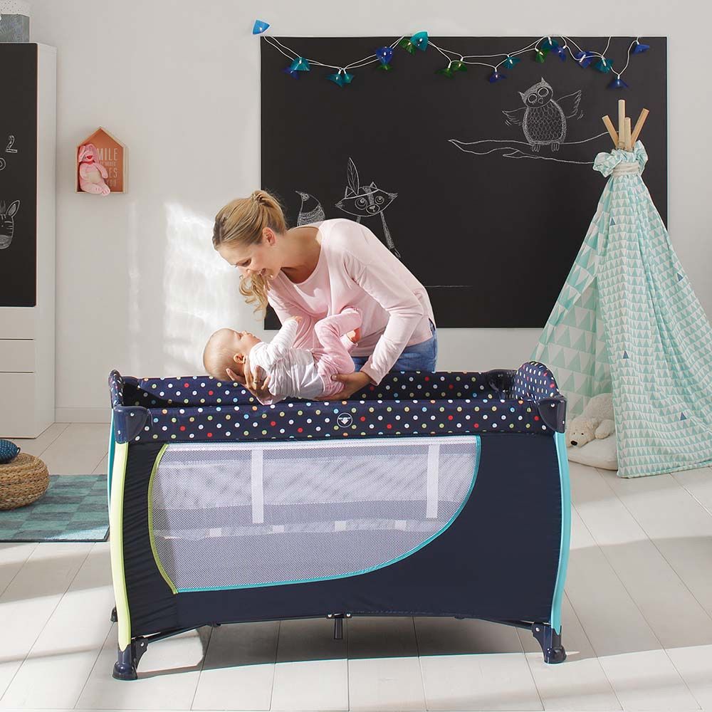 Hauck Multi Dots Navy Sleep'N Play Center II Travel Cot