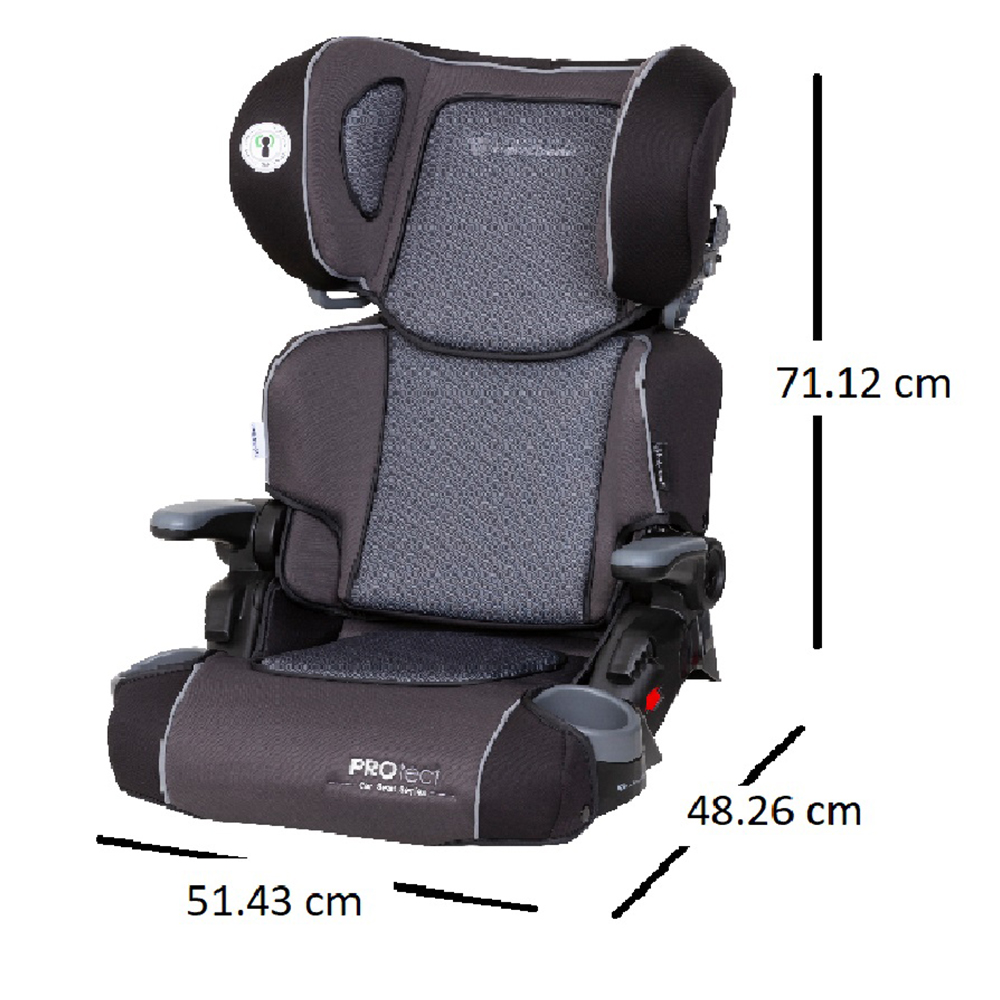 Babytrend 2-in-1 Protect Booster Seat – Grey Tech, 9M+, High-Back to No-Back, Side Impact Protection, Compact Fold