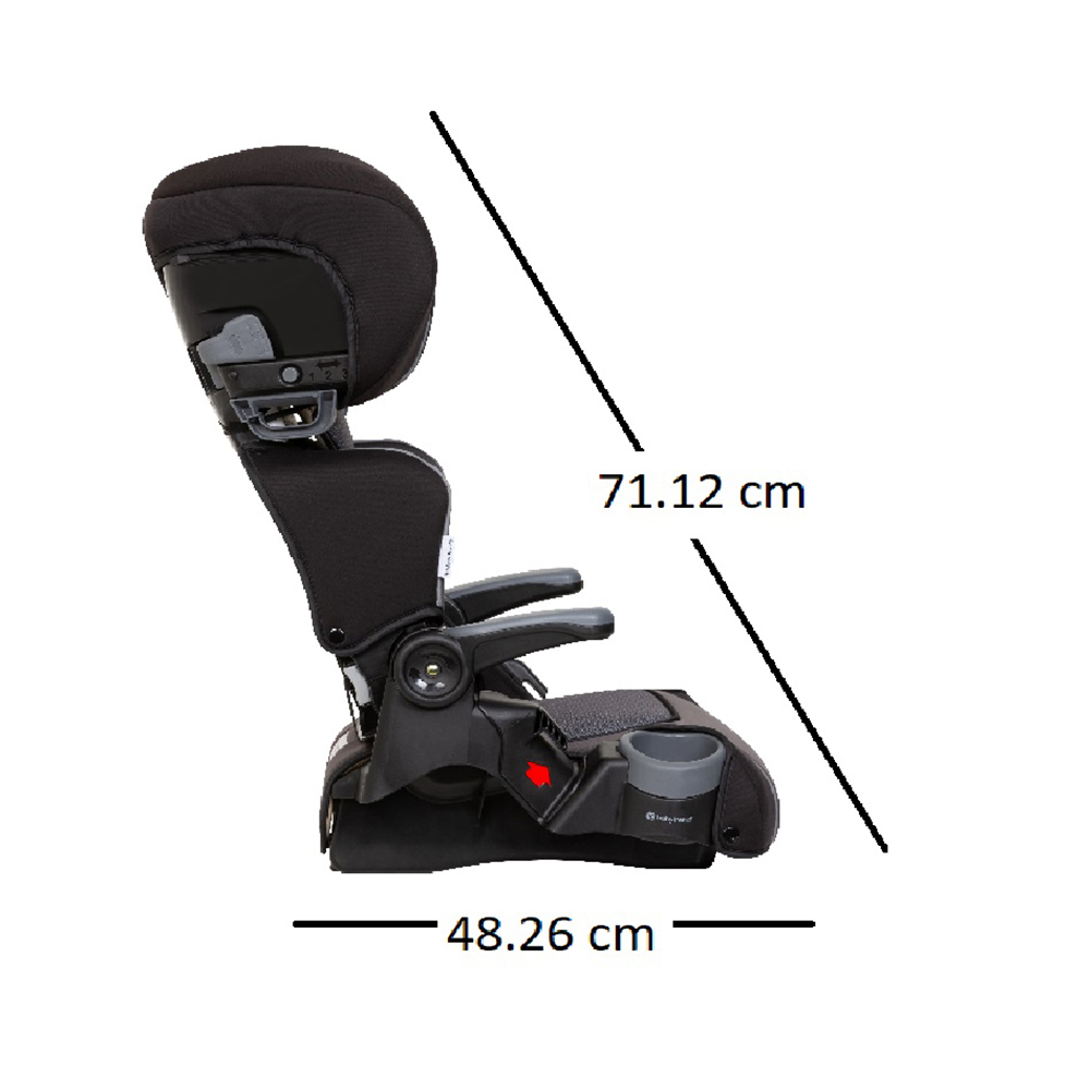 Babytrend 2-in-1 Protect Booster Seat – Grey Tech, 9M+, High-Back to No-Back, Side Impact Protection, Compact Fold