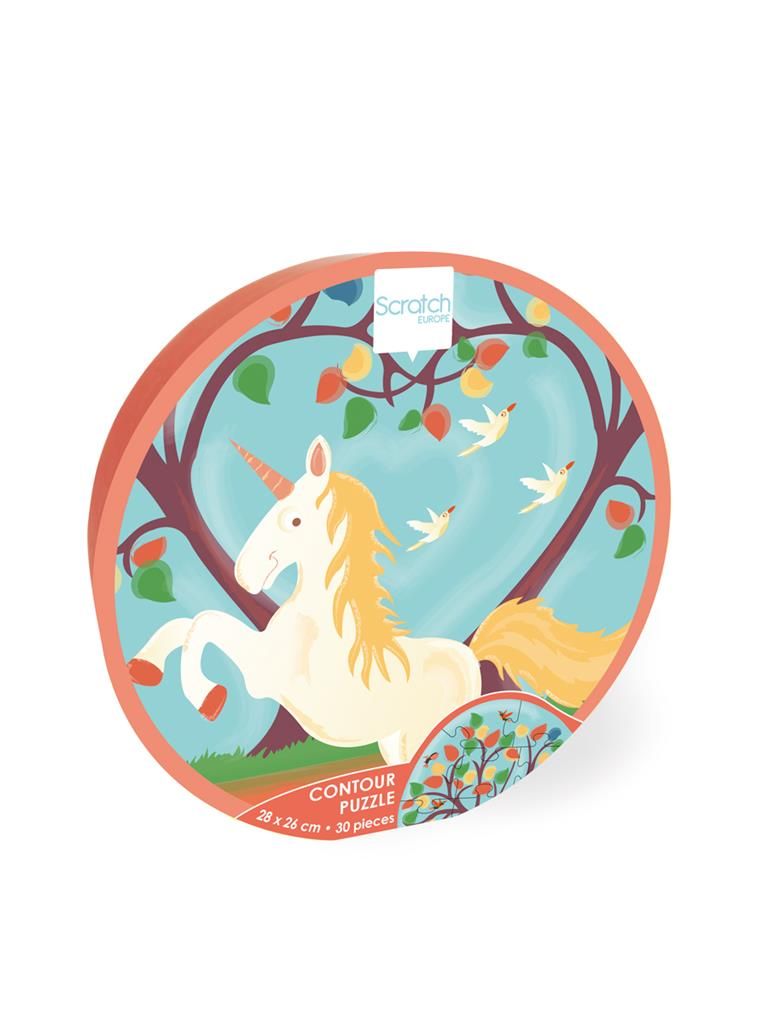 Scratch Europe - Heart With Unicorn Contour Puzzle - 30Pcs