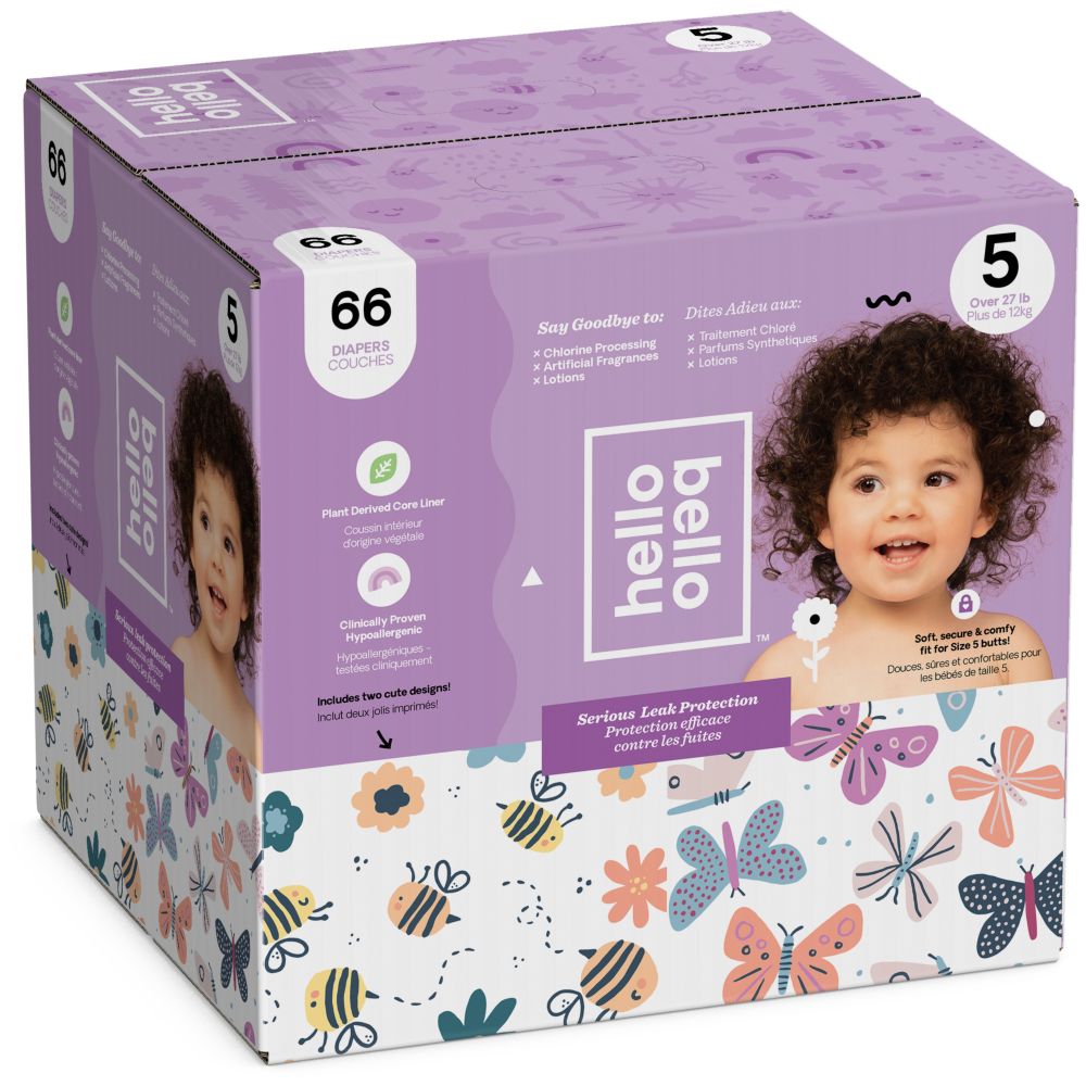 Hello Bello Club Diaper Bees Butterflies Girl Size 5 12kg 66pcs