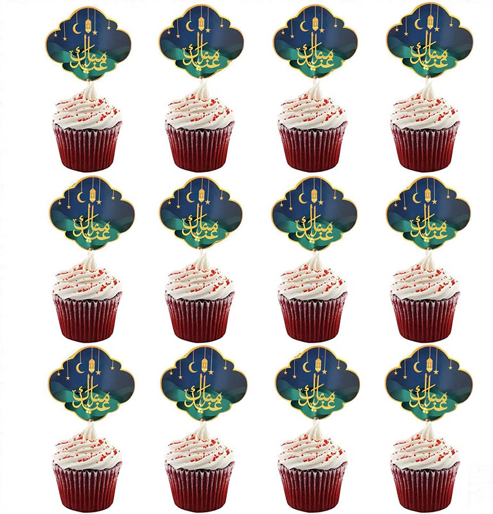 Highland - 12 Pcs Eid Mubarak Cupcake Toppers