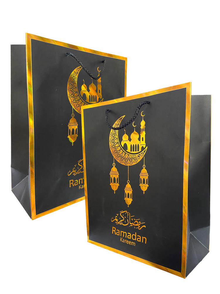 Highland - 6 Pc Black & Gold Ramadan Kareem Gift Bags