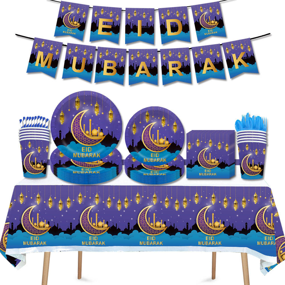 Highland - 92 Pcs Eid Mubarak Tableware Decoration Set