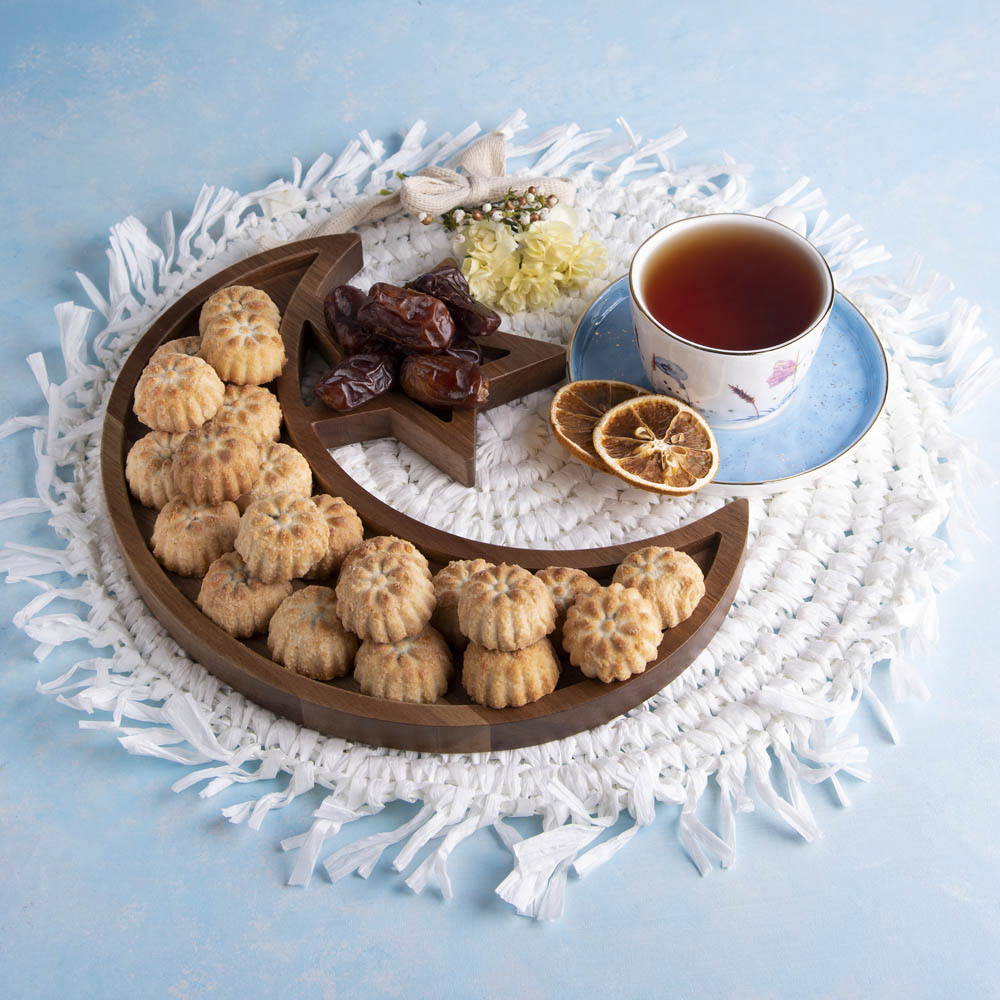 HilalFul - Acacia Wood Tray - Moon Star