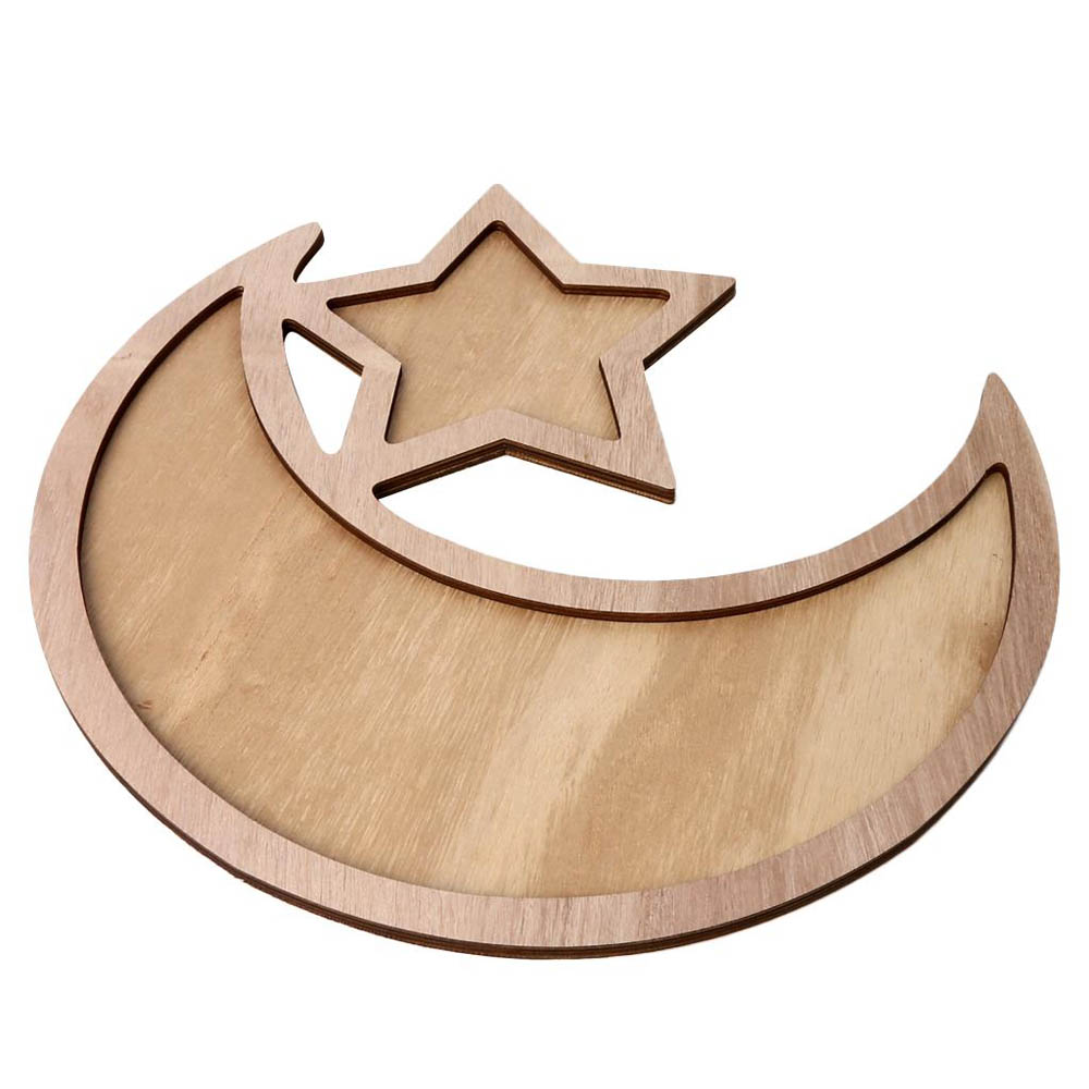 HilalFul - Acacia Wood Tray - Moon Star