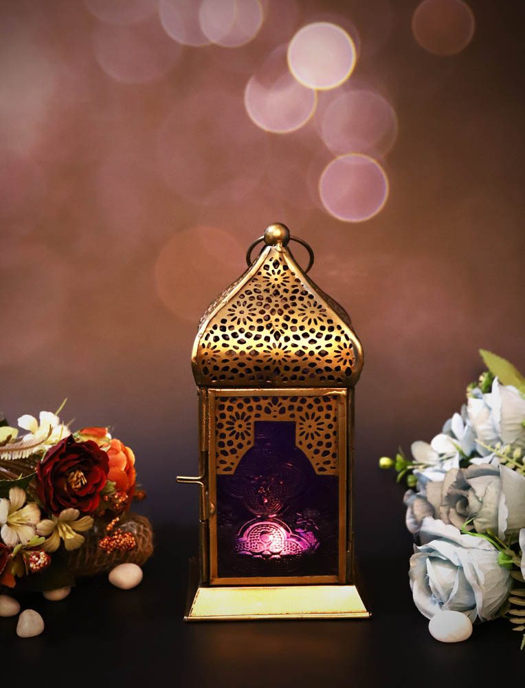 HilalFul - Authentic Handmade Lantern Medium - Purple
