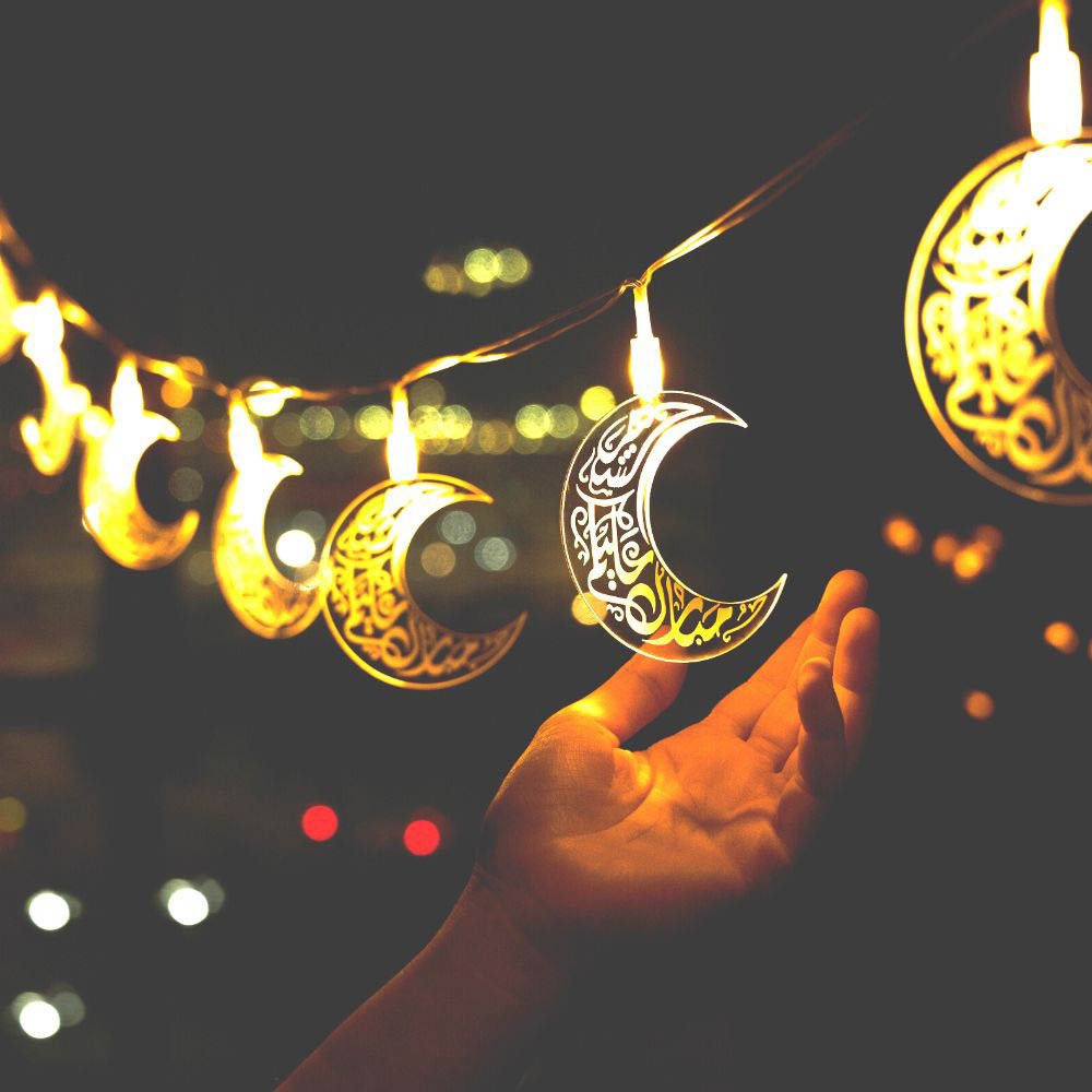 HilalFul - Premium Acrylic Ramadan Light String, Crescent Design