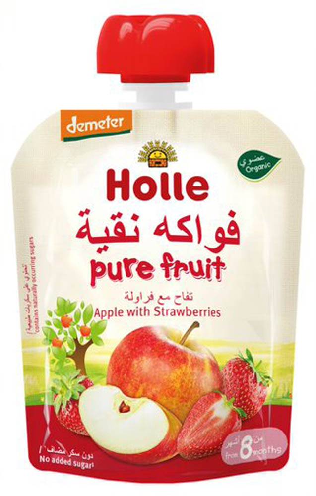 Holle - Organic Peach Apple With Strawberries - 90gm