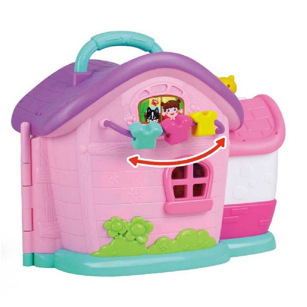 Hola - Simulation House Miniature Furniture Toys Wood Furniture Set Dolls for Baby Gifts - Pink