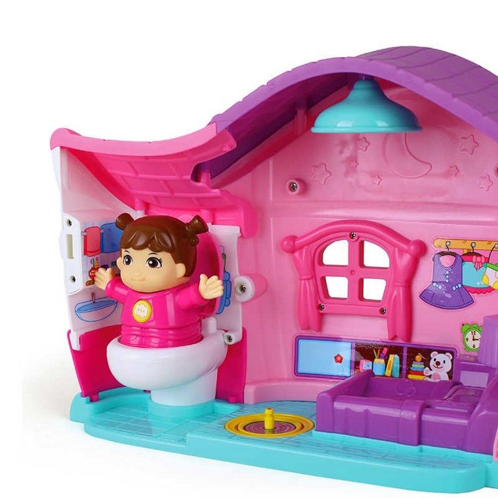 Hola - Simulation House Miniature Furniture Toys Wood Furniture Set Dolls for Baby Gifts - Pink