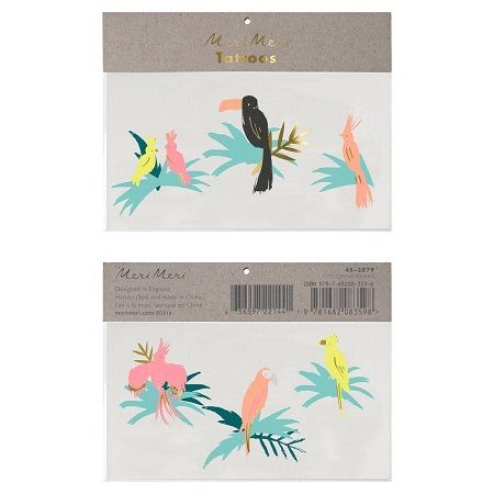Meri Meri Tropical Bird Tattoos