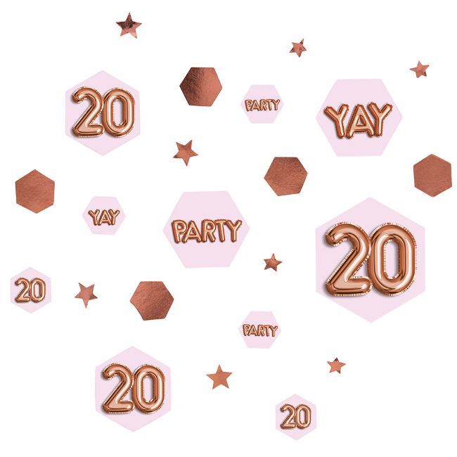Neviti Glitz & Glamour Pink & Rose Gold Confetti Scatter - Age 20