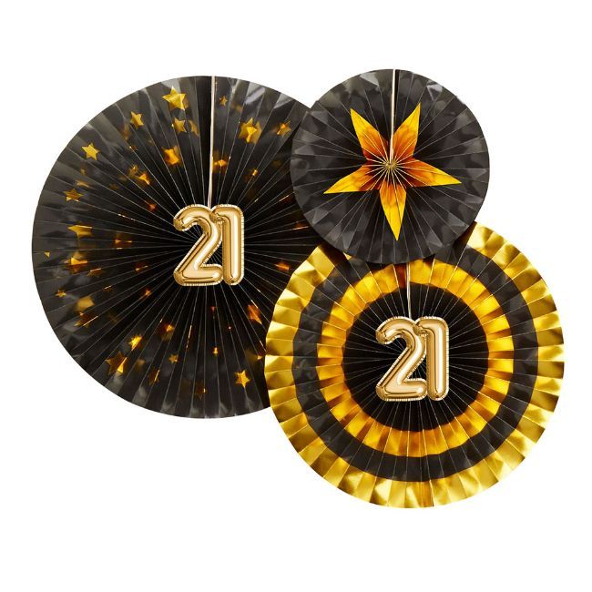 Neviti Glitz & Glamour Pinwheels - Black & Gold - 21st Birthday