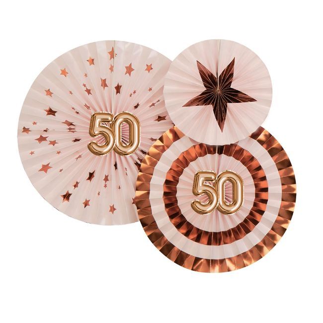 Neviti Glitz & Glamour Pinwheels - Pink & Rose Gold - 50th Birthday