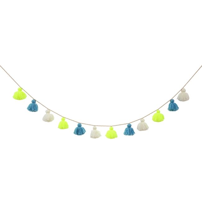 Meri Meri Wool Tassel Garland Blue